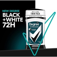 Degree Men's Ultra-Clear Antiperspirant Deodorant Black+White 2pcs 72 Hours MotionSense Technology A