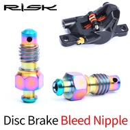 2pcs/box RISK RT114 Mountain Bike Bicycle Titanium Alloy M6x11 Oil Hydraulic Disc Brake Caliper Bleed Nipple Bolts Screw
