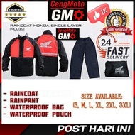GENGMOTO Yamaha Blue/Honda Red One Layer Raincoat with Pants Rain Coat Motorcycle Baju Hujan Motor