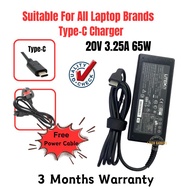 ITECHGADGETS HP TYPE C CHARGER USB C For HP 20V 3.25A 65W HP LAPTOP REPLACEMENT TYPE C CHARGER