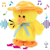 Hopearl Talking Singing Duck Toy Repeats What You Say Walking Duckling Electric Interactive Animated