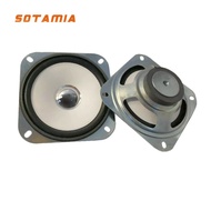 SOTAMIA 2pcs 4 Inch Full Range Speaker 4 Ohm 5W 45 Magnetic White Basin Silver Bright Cap Bluetooth 