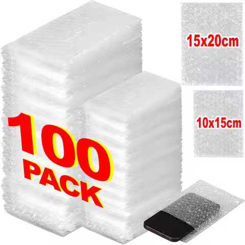 20/60/100PCS Bubble Cushion Wrap Bags Bulk Transparent Double Wall Bubble Wrap Pouches Shockproof Cl