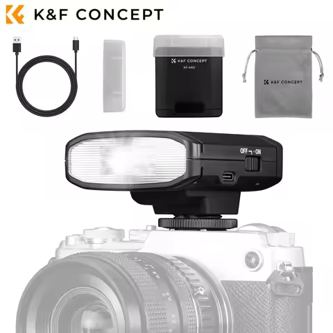 K&F CONCEPT Mini Camera Top Flash Light GN12 5600K 2000mAh Flash for Canon Fuji f1-230 Sony zv1 Niko