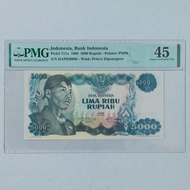 Uang Kuno 5000 Rupiah Tahun 1968 Seri Sudirman PMG 45 Ready