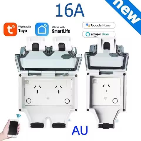 Tuya Power IP66 Outdoor Socket AU CN ARG Wifi Smart Waterproof Socket Box Smart Wall Plug Socket wit