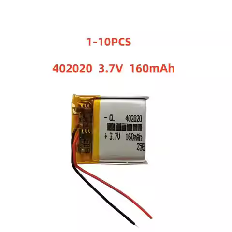 402020 3.7V 160mAh Small Size Lipo Rechargeable Battery Lithium Polymer For MP3 Bluetooth MID headse