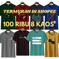 100 THOUSAND 8 Cool Men's T-Shirts Polyester Material Ready Size L and XL Men's T-Shirts Polyester S