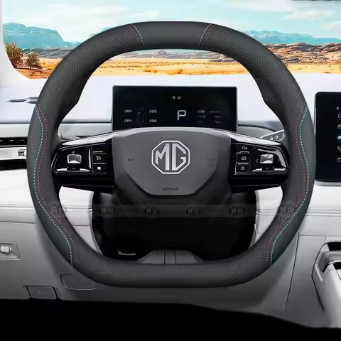 2026 For MG Steering Wheel Cover Nappa Leather All Fit MG4 EV MG ZS MG HS MG3 Hybrid+ MG5 EV MGS6 EV