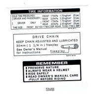 3 IN 1 TIRE PRESSURE DRIVE CHAIN REMEMBER STICKER