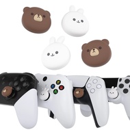 【Versatile】 Playvital Cute Thumb Grips Joystick Cover Thumbstick Caps For Ps5/4 For Xbox Series X/s For Switch Pro - Animal Series