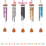 FUTUREE Metal Tubes Windchime, Zen Atmosphere Aluminum Aluminum Wind Chimes,  Pendant 6 Rods Large W