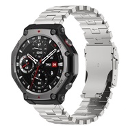 สายไทเทเนียมสุดหรูสําหรับ Huami Amazfit T-REX 3 Smart Watch Band สร้อยข้อมือโลหะสุดหรู amazfit T Rex