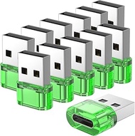 (Green) USB Male to USB C Adapter 12 Packs,USB to USB C Super Fast Charging & OTG Function, USB-A to