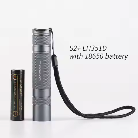 Convoy S2+ LH351D 18650 flashlight with 18650 battery