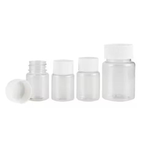 100PCS X 15ml 20ml 30ml 60ml Clear PET Seal Plastic Empty Liquid Bottles Vial Reagent Sample Contain