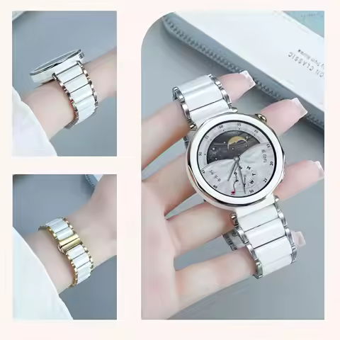 18mmCeramic Strap for Oppo Watch X2 mini Huawei Watch GT6 41mm GT5Pro 42mm Butterfly Buckle Wristban