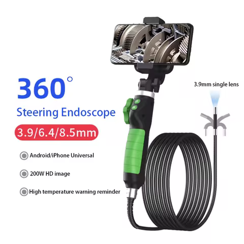 360° 3.9mm/6.4mm/8.5mm lens 200W 1080P HD steering endoscope engine carbon detection WiFi endoscope 