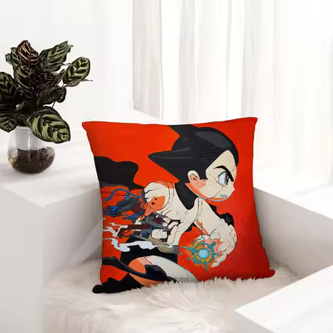 Anime A-Astro B-Boy Pillow Case Plush Fabric Soft Pillowcase Double Sided Print Cushion Cover Throw 