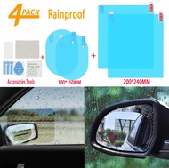 4pcs Car Rear View Mirror Film Rainproof Waterproof Car Mirrors &amp; Side Windows Sticker Big Size