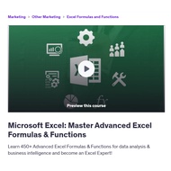 Video Course- Microsoft Excel: Master Advanced Excel Formulas & Functions | Learn Excel | Excel Cour