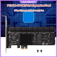 SA3120J PCIE Adapter 20 Port 6Gbps PCI-Express X1 to SATA 3.0 Controller Cards [countless1.sg]