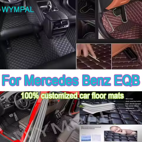 Luxury Car Floor Mats For Mercedes Benz EQB 2022 Custom Auto Foot Pads Automobile Carpet Cover Inter