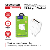 Củ sạc 4 cổng Hoco C102A 18W sạc nhanh 2.4A dành cho smartphone