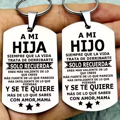 1PC Inspirational Gifts for Men Motivational Quotes Keychain To My Son To My Daughter HIJO HIJA Span