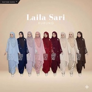 SALE Rayyan Haya’ Laila Sari Kurung {READYSTOCK} with Matching Organza Shawl/Sulam Shawl Baju Kurung