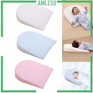 [Amleso] Baby Wedge Pillow Anti Spit Milk Triangle Pillow Infant Sleep Pillow Neck Support Bed Wedge Pillow for Nursing Bed Crib Cot