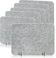Eorbow 6 Pack Acoustic Desk Privacy Panel, 24" x 16" Freestanding Desk Dividers, Noise Reducing Tabl