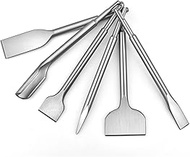 6-Piece Chisel Set for SDS Plus Bits Tile Grooving Scraping Flat Point Scaling Chisels Hammer Drill 