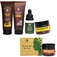 Bộ trắng da, sạch mụn nám cao cấp Wonmom ( Sữa rửa mặt+ Scrub nghệ+ Kem nghệ tươi + Serum mụn + Mặt 