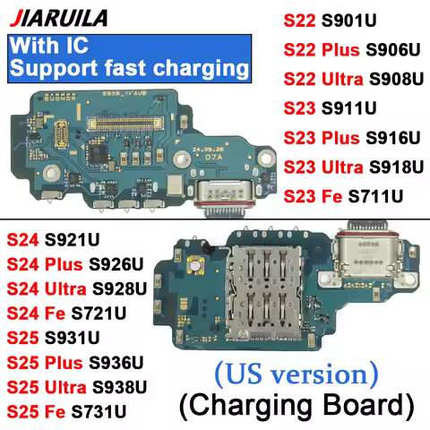 1pcs USB Charging Dock Port Flex Cable For Samsung S25 S24 S23 S22 Ultra PLUS FE S908U S918U S928U S