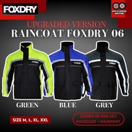 UPGRADED VERSION FOXDRY 06 V2 PREMIUM RAINCOAT SET (Baju Hujan FOXDRY Set Baju & Seluar Original )
