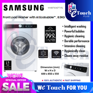 SAMSUNG 8.5KG Front Load Washer with AI Ecobubble™ / Washing Machine / Mesin Basuh [ WW85T504DTT/FQ ]