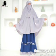 Gamis wanita set hijab cadar poni QUEENAYA wolfis fortaleza baju dan jilbab instan syari free niqab