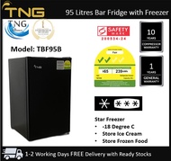 TNG 95 Litres Bar Fridge - Black - Refrigerator with star freezer