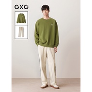 GXG Men's Clothing 25 Autumn New Products Back Pattern Round Neck Sweatshirt Corduroy Texture Trouse