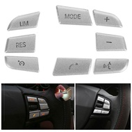 cloudshop Qiilu Aluminum Alloy Steering Wheel Button Trim  8PCS Silver Decoration Stickers for X1 X3
