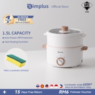 Simplus Multi Electric Cooker Ceramic Coating Non Stick Comes WIth Steamer Electric (1.5L/630W)【View
