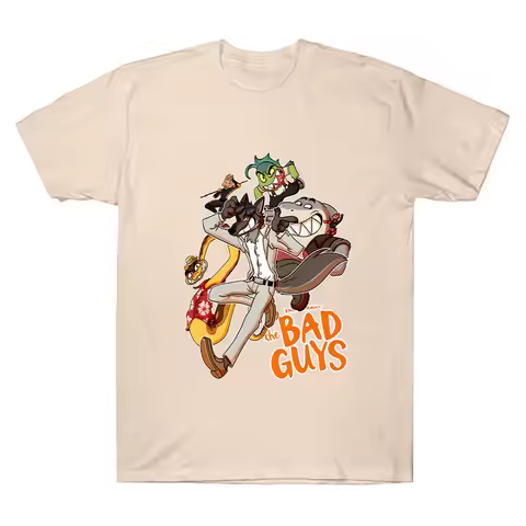 The Bad Guys 2 Cartoon Print T Shirts Cotton Gift Creative Tee Shirt Summer Women Men Short Sleeve L
