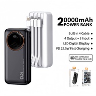[SG Stock] CCC QR Code Powerbank 20000mAh Fast Charging with Built-in Cable 22.5W Portable Charger f