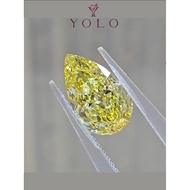 YOLO Lab-grown diamond Pear 5.03ct Fancy Intense Yellow--8702950260524