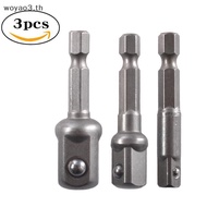 [Woyao] 3 Pcs Drill Soet Adapter Impact Drill Extension Drill Bits Bar Soet Adapter 1/4 3/8 1/2 Size