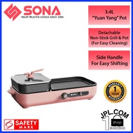 Sona 3.4L 2-in-1 Steamboat Non-Stick BBQ Grill Hotpot Yuan Yang SHPG 2721