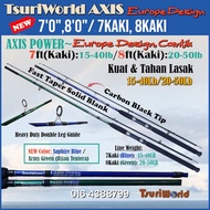 [PROMO Design Europe] TsuriWorld AXIS POWER Rod 15-40lb / 20-50lb 7kaki / 8Kaki 2-Piece Spinning Fis