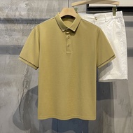New color POLO shirt lapel cotton short-sleeved T-shirt for men casual versatile slim Paul top trend