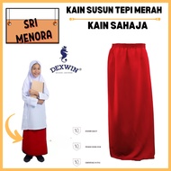 KAIN SEKOLAH MERAH / KAIN SUSUN TEPI MERAH / KAIN PENGAWAS SEKOLAH DEXWIN MERAH